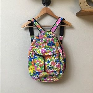 JETPAC groovy retro adjustable structured floral colorful backpack